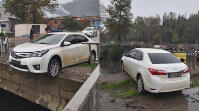 Dereye uçmaktan son anda kurtuldu...