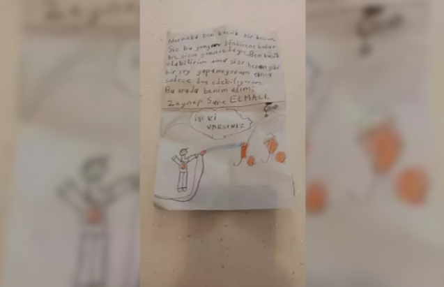 Yangına müdahale eden ekiplere duygusal mesaj...