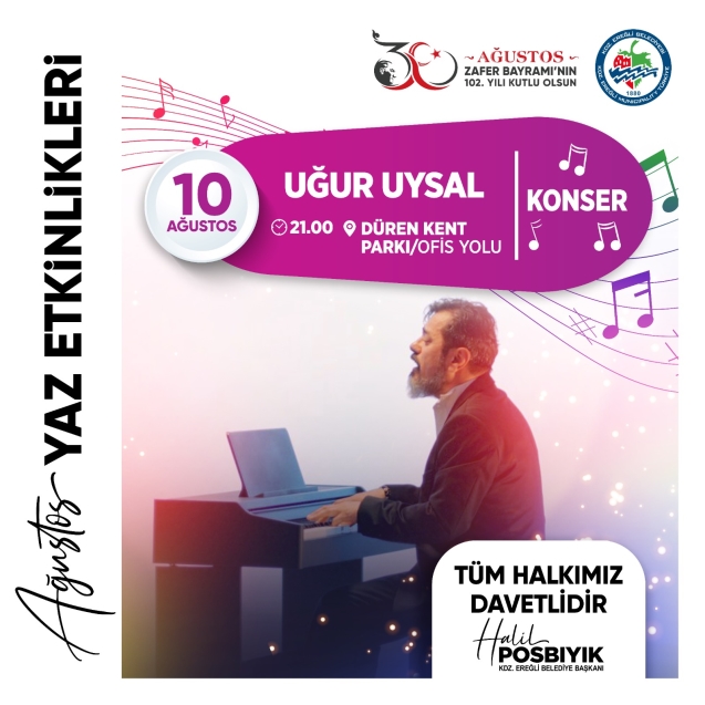 Cumartesi akşamı Uğur Uysal ile konserine davetlisiniz...