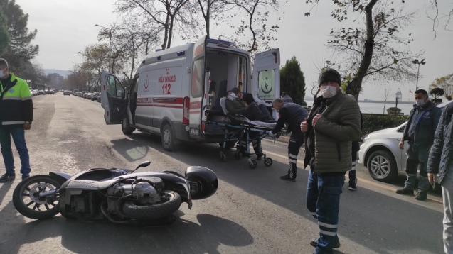 Motosiklet kazası..1 yaralı...