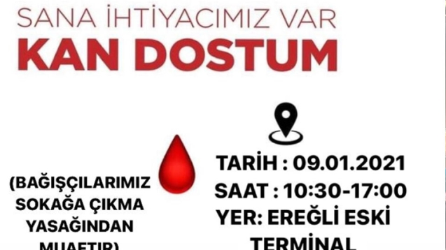 Kan bağışı yapacaklar sokağa çıkma yasağından muaf olacak